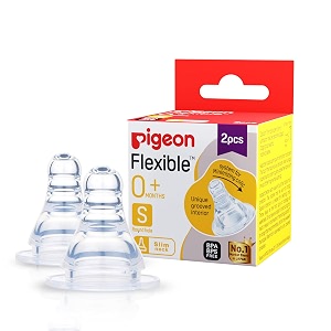 pigeon peristaltic nipple s 2 pcs  small size nipple pack
