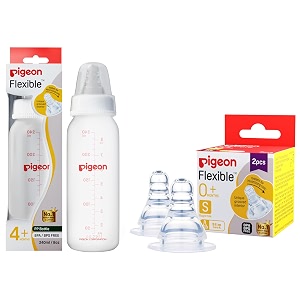 pigeon peristaltic nipple sfor 0 month babiesbps freebpa freepack of 2 amp pigeon peristaltic baby nursingfeeding bottle rpp nipple sfor 4 month babiesbpa freebps freewhite240 ml