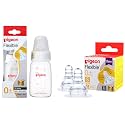 Pigeon Peristaltic Nipple S,for 0+ Month Babies,BPS Free,BPA Free,Pack of 2 &amp; Pigeon Peristaltic Baby Nursing/Feeding Bottle RPP Nipple S,for 0+ Month Babies,BPA Free,BPS Free,White,120 ml