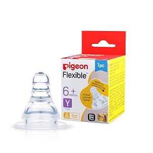pigeon peristaltic nipple y 1 pc  fast flow bottle nipple
