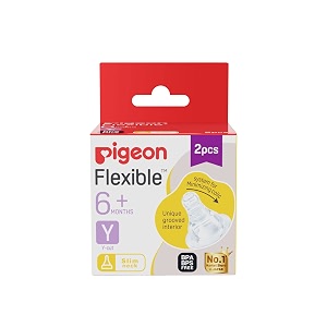 pigeon peristaltic nipple y- 2 pcs transparent one size 88124
