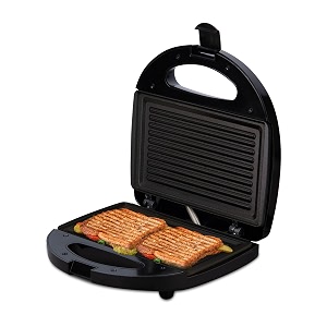 pigeon by stovekraft egnite plus bread sandwich maker with aluminium nonstick coated fixed plates grill 750 watts black