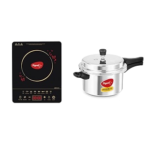 favourite induction base aluminium pressure cooker with outer lid 5 litres silverpigeon by stovekraft abs plastic acer plus induction stovecooktopchula of 1800 watts with fe