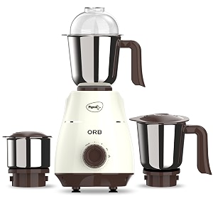 pigeon by stovekraft orb mixer grinder 750 watts motor warranty of 5 years on motor over load protection wet amp dry grinding with 500 ml 1000 ml and 1500 ml jar wet grinding and juicing white