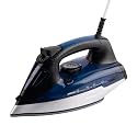 Pigeon By Stovekraft Satin Steam Iron For Clothes | 2400 Watts Instant Heat With Spray (BLUE), Ceramic Base Plate With Glidetech | Anti Drip | Hyperburst &amp; Vertical Steam | Self-Clean | 1.7M Long Cord