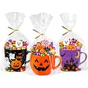 PigPotParty Cellophane Gift Bags 8x11 Inch, 50 Pack, Clear Goodie Bags