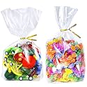 PigPotParty Cellophane Treat Bags 6x9 Inch, 100 Pack, Clear Goodie Bags