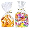 PigPotParty Cellophane Treat Bags 6x9 Inch, 50 Pack, Clear Goodie Bags