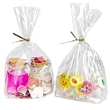 PigPotParty Cellophane Treat Bags 7x10 Inch, 50 Pack, Clear Goodie Bags