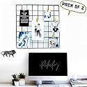 DIY Steel Grid Multi Functional Creative Mesh Clip Holder Photo Frame for Wall (Black, 40 x 40 cm) Made in India