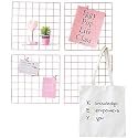 DIY Steel Grid Square Photo Frame for Wall [40 * 40 CM] Clip Holder Photo Frame,Multi Functional Creative Mesh Wall Grid [Made in India] (1) (Pink, 1)