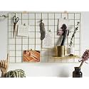 DIY Steel Grid Oblong Photo Frame for Wall Clip Holder Photo Frame,Multi Functional Creative Mesh Wall Grid-(Package: 1xFrame (45X65 cm) + 1xBasket )-[Made in India] (Gold)