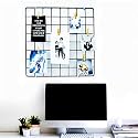 DIY Steel Grid Square Photo Frame for Wall [40 * 40 CM] Clip Holder Photo Frame,Multi Functional Creative Mesh Wall Grid [MADE IN INDIA]-BLACK-1PC