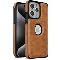 Pikkme Back Cover | Flexible Pu Leather | Full Camera Protection | Raised Edges | Super Soft-Touch | Bumper Case for iPhone 15 Pro Max (Brown)