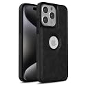 Pikkme Back Cover | Flexible Pu Leather | Full Camera Protection | Raised Edges | Super Soft-Touch | Bumper Case for iPhone 15 Pro Max (Black)