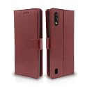Pikkme Brown Leather Magnetic Flip Wallet Case Cover (Samsung Galaxy M01, Brown)