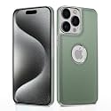 Pikkme Chrome Leather Back Cover | Flexible Pu Leather | Full Camera Protection | Silver Electroplated Chrome | Bumper Case for iPhone 15 Pro Max (Chrome Green)