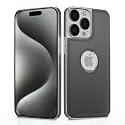 Pikkme Chrome Leather Back Cover | Flexible Pu Leather | Full Camera Protection | Silver Electroplated Chrome | Bumper Case for iPhone 15 Pro Max (Chrome Gray)
