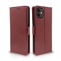 Pikkme Flip Case Leather Finish | Inside TPU with Card Pockets | Wallet Stand and Shock Proof | Magnetic Closing | Complete Protection Flip Cover for iPhone 11 (Brown)