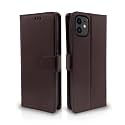 Pikkme Flip Case Leather Finish | Inside TPU with Card Pockets | Wallet Stand and Shock Proof | Magnetic Closing | Complete Protection Flip Cover for iPhone 11 (Coffee)