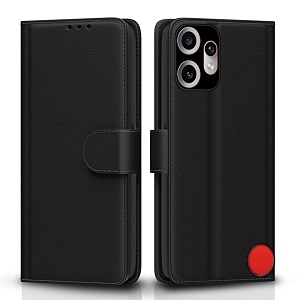 pikkme flip cover for cmf by nothing phone 2 pro 5g leather finish  inside tpu with card pockets  wallet stand and shock proof  complete protection flip caseblack