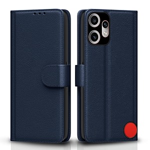 pikkme flip cover for cmf by nothing phone 2 pro 5g leather finish  inside tpu with card pockets  wallet stand and shock proof  complete protection flip caseblue