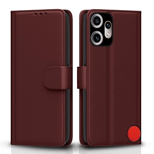 pikkme flip cover for cmf by nothing phone 2 pro 5g leather finish  inside tpu with card pockets  wallet stand and shock proof  complete protection flip casebrown