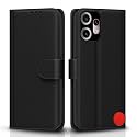 Pikkme Flip Cover for CMF by Nothing Phone 2 Pro 5G Leather Finish | Inside TPU with Card Pockets | Wallet Stand and Shock Proof | Complete Protection Flip Case(Black)