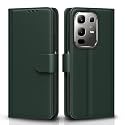 Pikkme Flip Cover for Infinix Note 50x 5G Leather Finish | Inside TPU with Card Pockets | Wallet Stand and Shock Proof | Complete Protection Flip Case(Green)
