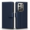 Pikkme Flip Cover for Infinix Note 50x 5G Leather Finish | Inside TPU with Card Pockets | Wallet Stand and Shock Proof | Complete Protection Flip Case(Blue)