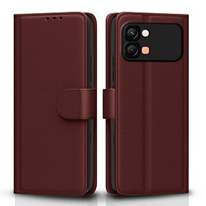 pikkme flip cover for infinix note edge 5g leather finish  inside tpu with card pockets  wallet stand and shock proof  complete protection flip case brown