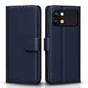 Pikkme Flip Cover for Infinix Note Edge 5G Leather Finish | Inside TPU with Card Pockets | Wallet Stand and Shock Proof | Complete Protection Flip Case (Blue)