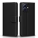 Pikkme Flip Cover for Infinix Smart 20 Leather Finish | Inside TPU with Card Pockets | Wallet Stand and Shock Proof | Complete Protection Flip Case (Black)