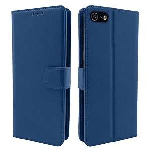pikkme flip cover for iphone 6  6s  leather finish  shockproof with card pockets amp wallet stand  ultimate protection case blue