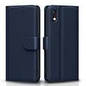 Pikkme Flip Cover for iPhone XR Leather Finish | Inside TPU with Card Pockets | Wallet Stand and Shock Proof | Complete Protection Flip Case (Blue)