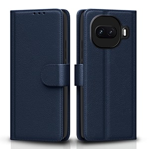 pikkme flip cover for iqoo 15r 5g leather finish  inside tpu with card pockets  wallet stand and shock proof  complete protection flip case blue