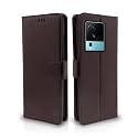 Pikkme Flip Cover for iQoo Neo 7 Pro 5G | Leather Finish | Shockproof with Card Pockets &amp; Wallet Stand | Ultimate Protection Case(Coffee)