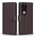 Pikkme Flip Cover for iQOO Z10R 5G / Vivo V50 5G / V50e 5G / Vivo T4R 5G | Leather Finish | Shockproof with Card Pockets &amp; Wallet Stand | Ultimate Protection Case (Coffee)