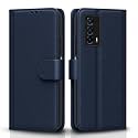 Pikkme Flip Cover for Iqoo Z5 5G| Leather Finish | Shockproof with Card Pockets &amp; Wallet Stand | Ultimate Protection Case (Blue)