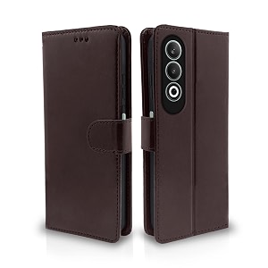 pikkme flip cover leather finish  inside tpu with card pockets  wallet stand and shock proof  complete protection flip case for oppo k12x 5g coffee