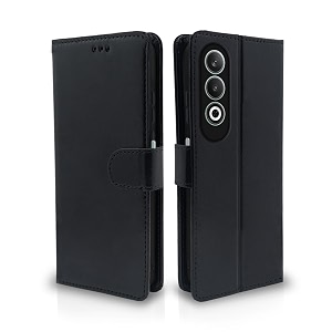 pikkme flip cover leather finish  inside tpu with card pockets  wallet stand and shock proof  complete protection flip case for oppo k12x 5g black