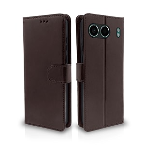 pikkme flip cover leather finish  inside tpu with card pockets  wallet stand and shock proof  complete protection flip case for oneplus nord 4 5g coffee
