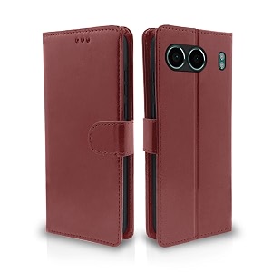 pikkme flip cover leather finish  inside tpu with card pockets  wallet stand and shock proof  complete protection flip case for oneplus nord 4 5g brown
