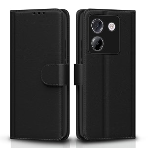 pikkme flip cover leather finish  inside tpu with card pockets  wallet stand and shock proof  complete protection flip case for poco m7 pro 5gblack