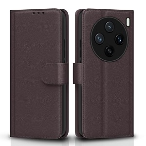 pikkme flip cover leather finish  inside tpu with card pockets  wallet stand and shock proof  complete protection flip case for vivo x200 5gcoffee