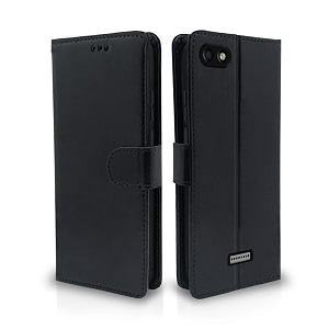 pikkme flip cover leather finish  inside tpu with card pockets  wallet stand and shock proof  complete protection flip case for redmi 6a black