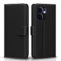 Pikkme Flip Cover Leather Finish | Inside TPU with Card Pockets | Wallet Stand and Shock Proof | Complete Protection Flip Case for Oppo Reno 13F 5G(Black)