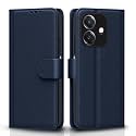 Pikkme Flip Cover Leather Finish | Inside TPU with Card Pockets | Wallet Stand and Shock Proof | Complete Protection Flip Case for Oppo A3x 5G / A3x 4G / A3 5G (Blue)
