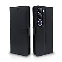 Pikkme Flip Cover Leather Finish | Inside TPU with Card Pockets | Wallet Stand and Shock Proof | Complete Protection Flip Case for Vivo Y300 5G(Black)