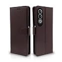 Pikkme Flip Cover Leather Finish | Inside TPU with Card Pockets | Wallet Stand and Shock Proof | Complete Protection Flip Case for Oppo K12x 5G (Coffee)